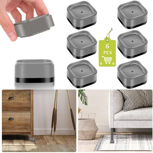 Vista 45 de Paquete de 12 elevadores de muebles de 1, 2 o 3 pulgadas, elevadores de cama ajustables resistentes para mesa, escritorio, sofá, silla, gabinete