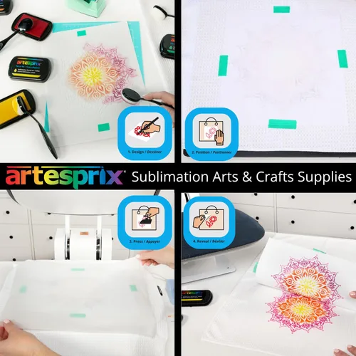 Vista 7 de Artesprix Almohadilla de tinta de sublimación para manualidades, estampado y pintura, naranja