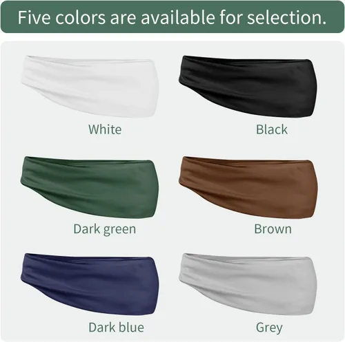 Vista 7 de 6 Pack Mens Running Headband, Sweatband Sports Headband for Running,Cycling,Football,Yoga,Fitness Workout Stretchy Unisex Hairband, 6