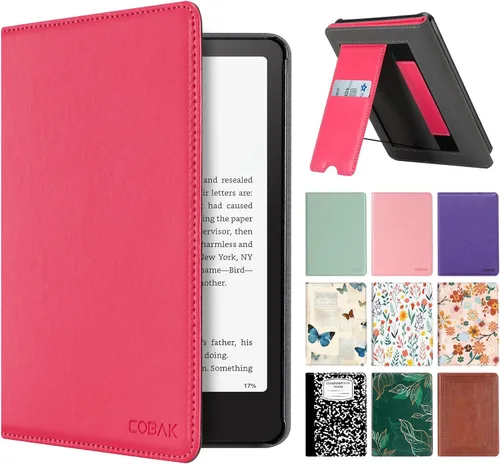 Vista 40 de CoBak Funda con soporte para Kindle Paperwhite - Funda de piel sintética duradera con función de apagado y encendido automático, ranura