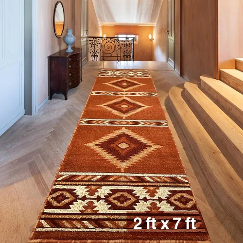 Vista 40 de YHSF South West - alfombra nativa americana del suroeste, fácil de limpiar, gruesa, suave y duradera, alfombra tribal inspirada en indios americanos