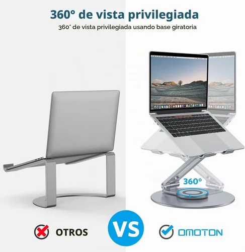 Vista 3 de OMOTON Soporte ajustable para computadora portátil para escritorio, base gris (coolgrey)