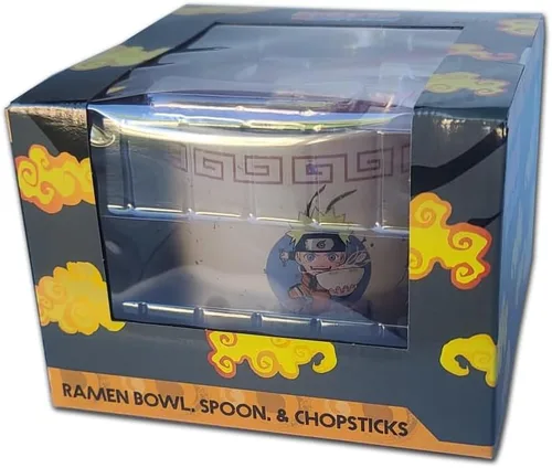 Vista 2 de Culture Fly Naruto Shippuden Ramen Bowl Set con tazón de ramen, cuchara y palillos
