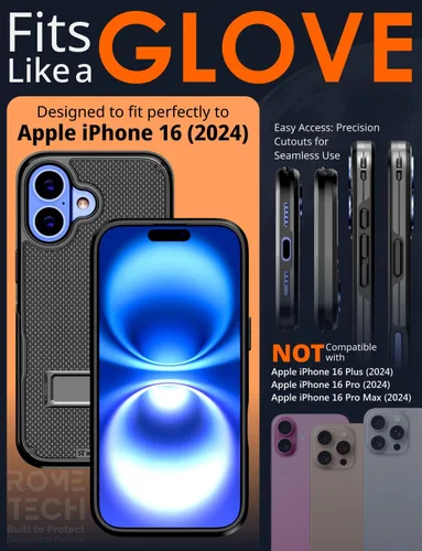 Vista 2 de Funda diseñada para iPhone 16 con funda de clip para cinturón