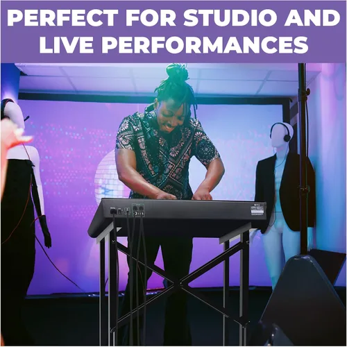 Vista 6 de Liquid Stands Soporte mezclador de audio portátil – Sintonizador mezclador de música plegable y ajustable en ángulo, soporte MPC para máquinas