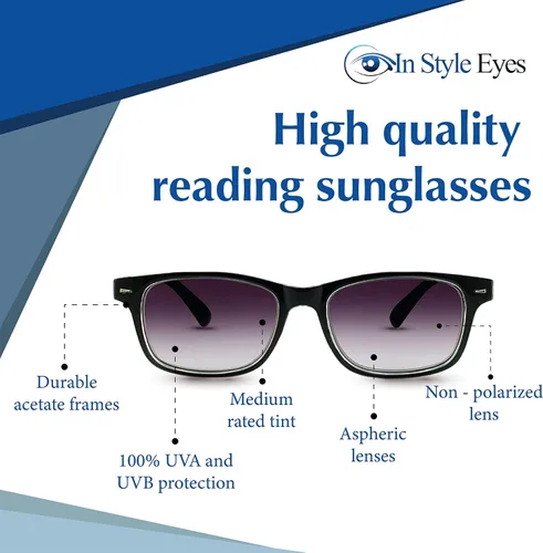 Vista 3 de In Style Eyes Rescue Me gafas de sol clásicas para viaje con aumento No bifocales, Azul