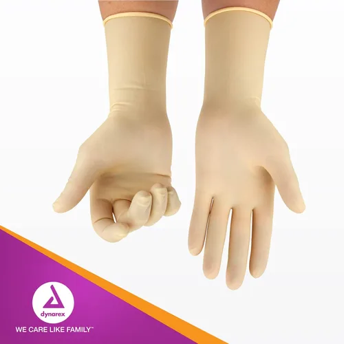 Vista 6 de Dynarex 2365 - Guantes quirúrgicos desechables estériles de látex, sin polvo, empaquetados en pares, uso médico y sanitario, clínica veterinaria
