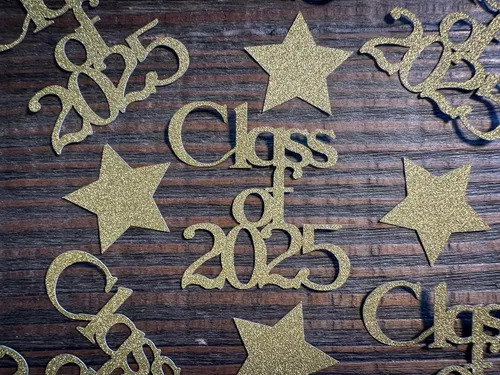 Vista 2 de Gold Class of 2025 Graduation Party Confetti with Gold