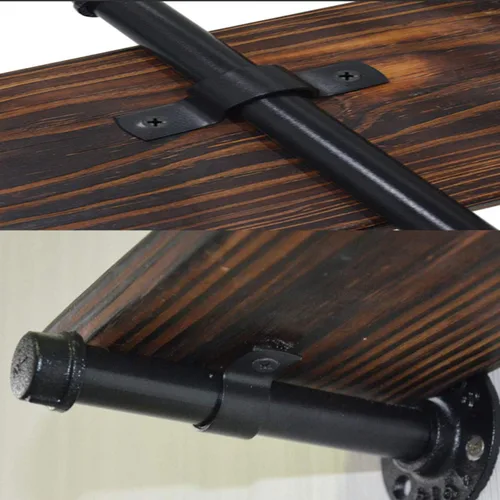 Vista 5 de Clip de tubo de metal con clip fijo en forma de U, color negro, doble agujero, soporte en forma de U, cinturón de tubo (paquete de 6) (1 pulgada)