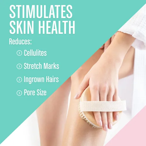 Vista 3 de Cepillo corporal seco (paquete de 1) – Reduce la celulitis, cepillo seco para celulitis y drenaje linfático, cepillo exfoliante con nódulos