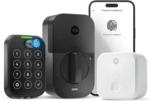 Vista 17 de Yale Assure Lock 2 Touch - Cerradura de puerta de entrada inteligente con llave de níquel satinado con teclado de pantalla táctil conectado