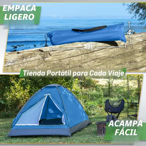 Vista 5 de 2 Person Camping Tent with Rain Fly and Carrying Bag - Lightweight Outdoor Pop Up Tents for Camping Essentials, Music Festivals, Backpacking