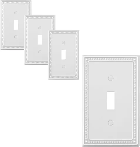 Vista 98 de Paquete de 2 cubiertas de placa de interruptor de luz de doble palanca, cubiertas decorativas de placa de doble interruptor Pearls, placa de pared