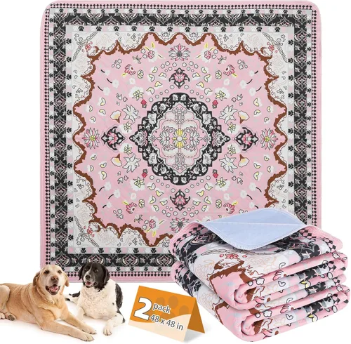 Vista 38 de KOOLTAIL Almohadillas lavables para orina para perros, paquete de 2 alfombrillas de Navidad para mascotas, almohadillas de entrenamiento