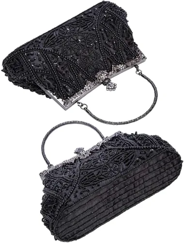 Vista 7 de Selighting Bolsos de noche con cuentas vintage de los años 20 para mujer, bolso formal de boda, boda, bolso de mano de graduación, cóctel, fiesta
