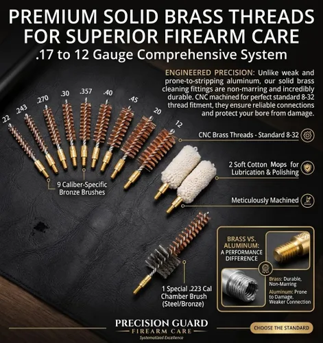 Vista 3 de Kit de limpieza de pistola Bore Baby Universal para rifle, pistola, escopeta con estuche de transporte portátil para 12Ga 20Ga .22 5.56mm .223