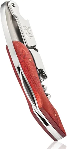Vista 8 de Sacacorchos para abridor de vino – Llave profesional de doble bisagra para camareros con cortador de papel de aluminio y abridor de botellas