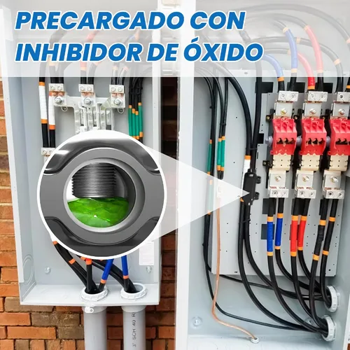 Vista 5 de OHLECTRIC Conector de cable eléctrico en línea para elevador, empalme negro aislado, 250–6 AWG, tornillo hexagonal de 5/16 ″, inhibidor de óxido
