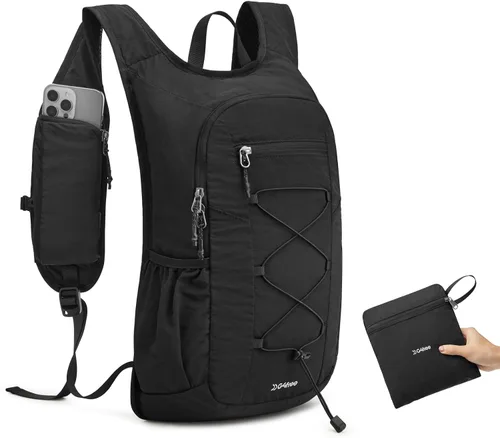 Vista 12 de G4Free Mochila de senderismo ligera y plegable de 20L para mujeres y Beige