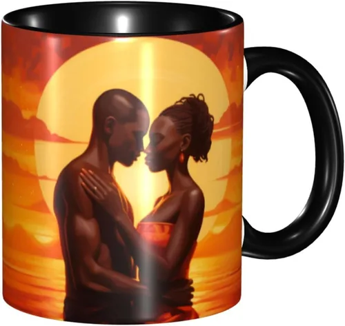 Vista 27 de Taza de café, taza de té para mujeres y niñas, taza de diseño único, perfecta para regalos, mujeres afroamericanas afro
