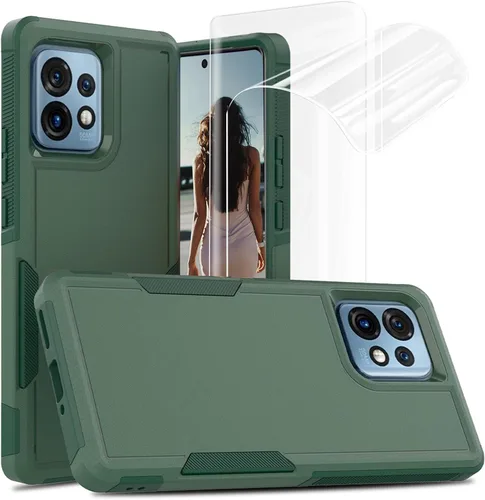 Vista 25 de Jeylly Funda para Motorola Edge Plus 2023 con protector de pantalla HD
