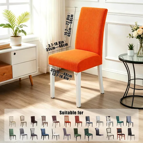 Vista 15 de PETCUTE Fundas elásticas para sillas de comedor, fundas elásticas antideslizantes para sillas de comedor, color gris, paquete de 2