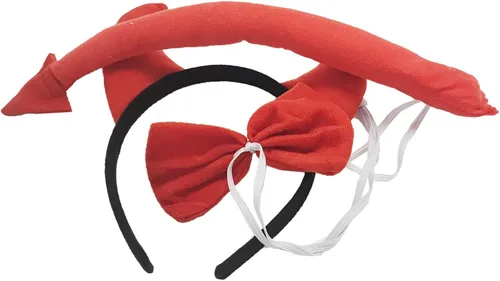 Vista 7 de Diadema de cuernos de diablo, diadema de cuernos de diablo de Halloween, accesorios de disfraz de cosplay