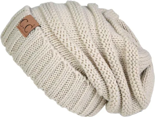Vista 59 de Funky Junque Gorro de moda de punto trenzado de talla extragrande, grueso, abrigado, suave y holgado