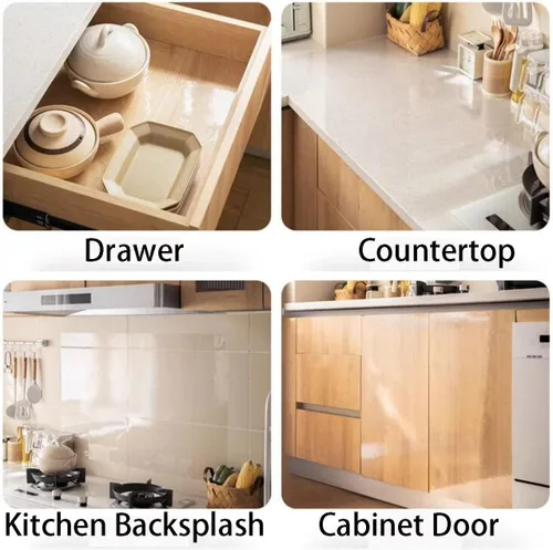 Vista 4 de Papel tapiz transparente para despegar y pegar, protector autoadhesivo de azulejos de pared para cocina, papel contact a prueba de aceite e