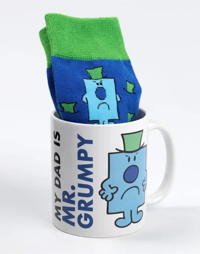 Vista 2 de Mr. Men Mr Grumpy Mug And Socks - Taza de café de cerámica de 11 oz
