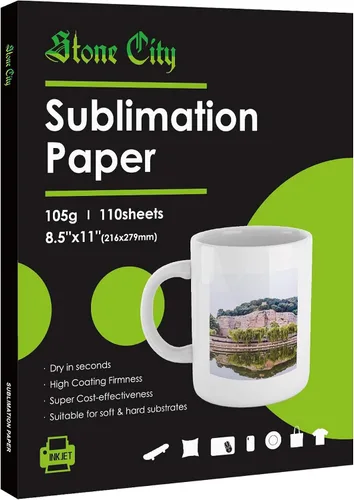 Vista 7 de Stone City Papel de sublimación de 8.3 x 11.7 pulgadas, 110 hojas de 3.70 oz para transferencia de calor, tela ligera, camiseta, taza, vaso