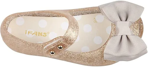 Vista 2 de iFANS - Zapatos planos de princesa Mary Jane con moño de tela para niñas y bebés