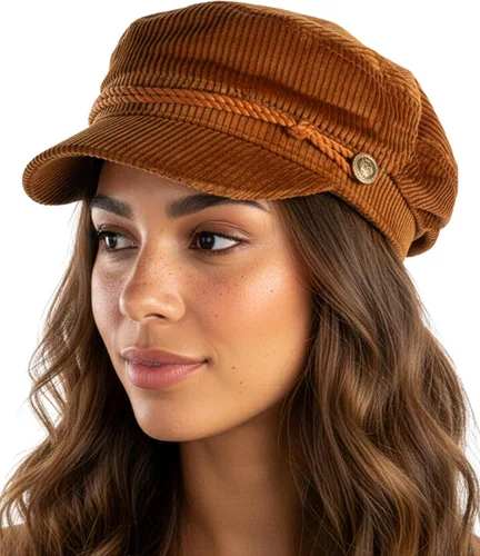 Vista 18 de Funky Junque Gorra de pescador griego, gorra de algodón para panaderos Floral - Denim