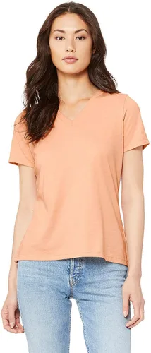 Vista 39 de Camiseta cuello en V relajada de BELLA + CANVAS Asfalto