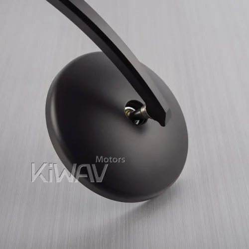 Vista 5 de KiWAV Espejos de extremo de barra de motocicleta Eclipse negro compatible con manillar roscado M6