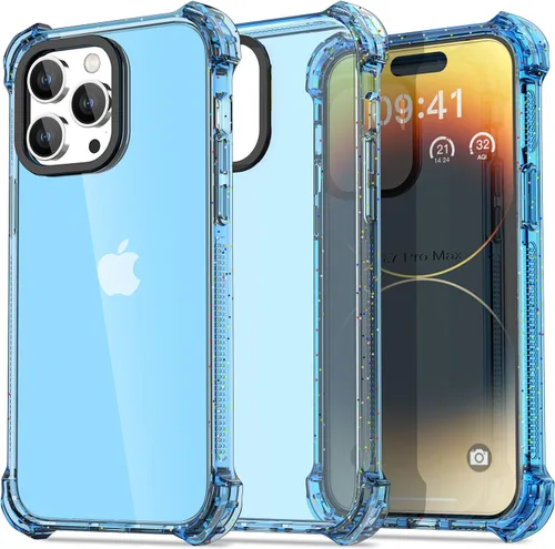 Vista 18 de AICase Funda Rebote Rosa Neón Brillante Compatible con iPhone 15, Transparente a Prueba de Impactos Resistente a Golpes Linda Femenina Adolescente