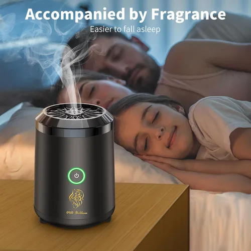 Vista 3 de Quemador de incienso electrónico inteligente portátil recargable por USB, quemador de incienso eléctrico, soporte de incienso musulmán árabe