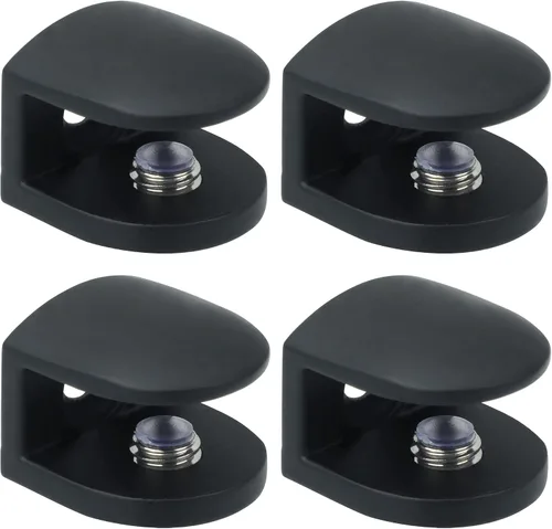 Vista 13 de Alise Soporte de ducha ajustable para estante de vidrio, soporte de abrazadera rectangular resistente para estantes de vidrio de 0.394-0.472 in