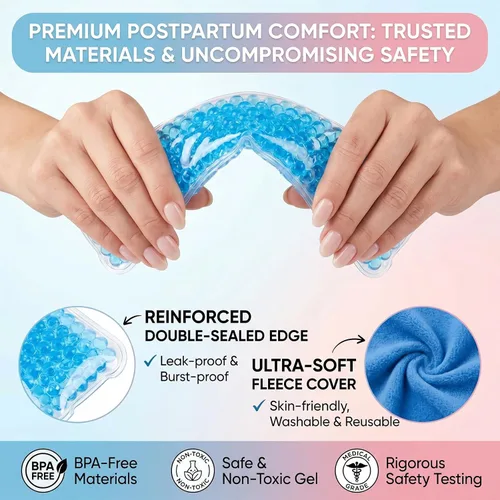 Vista 3 de Bolsas de hielo perineales reutilizables para alivio del dolor posparto y hemorroides, paquete de calor y frío para mujeres después del embarazo, 2