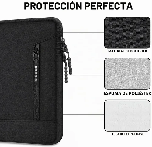 Vista 2 de Funda protectora para laptop de 14 pulgadas, a prueba de golpes, para Apple MacBook Pro, resistente al agua, con bolsillos, funda para computadora