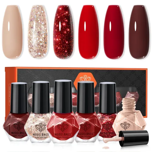 Vista 16 de modelones Esmalte de uñas, capa base 3 en uno, 0.5 onzas líquidas, fortalecedor de uñas transparente, secado rápido, larga duración, brillo