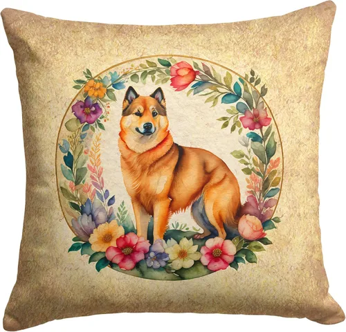 Vista 156 de Caroline's Treasures DAC2072PW1414 Affenpinscher and Flowers - Almohada decorativa de tela, lavable a máquina, para interiores y exteriores