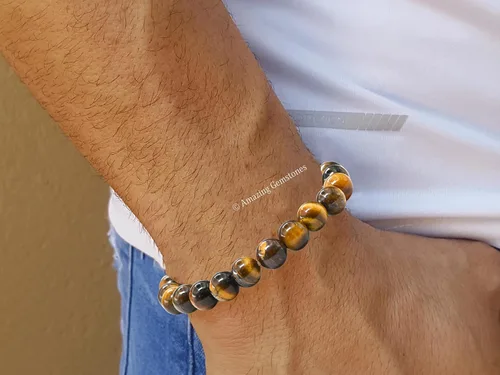 Vista 213 de Amazing Gemstone Crystal Bracelet for Women Men's Gifts - Protection Healing Crystal Bracelet - 8mm Gemstone Beaded Stretchable Bracelet Pulseras