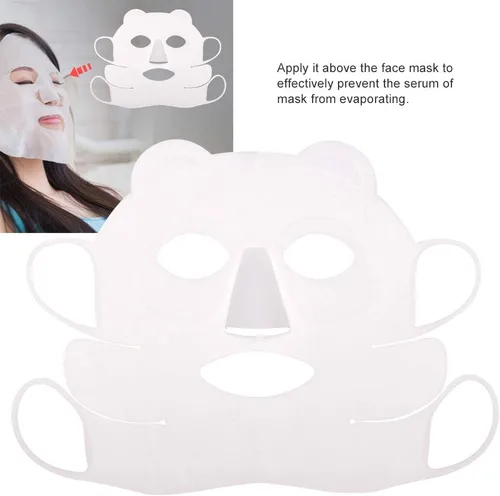 Vista 4 de Máscara facial reutilizable de silicona con gancho para la oreja de panda, máscara hidratante facial de belleza, evita la evaporación del suero