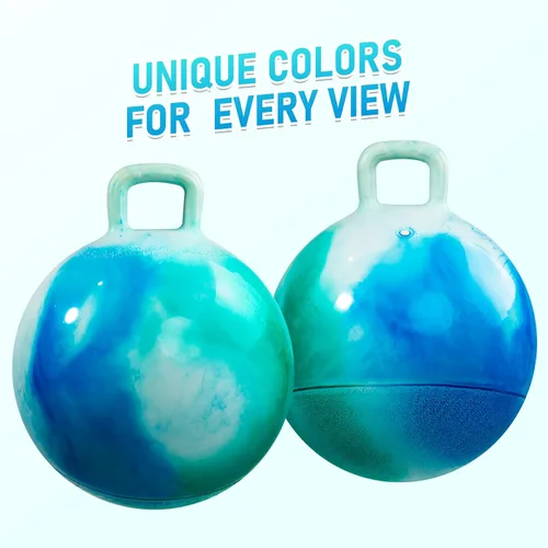 Vista 6 de U&C Planet Hoppity - Bola inflable de 18 pulgadas con asa para niños de 3 a 6 años Hoppity Hop Sit and Bounce Jumping Hopping con bomba y caja