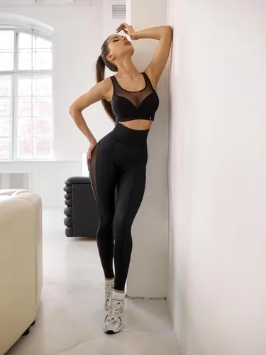 Vista 6 de Bona Fide Leggings de cintura alta de alta calidad para mujer con diseño único y control de abdomen, leggings de entrenamiento para mujer