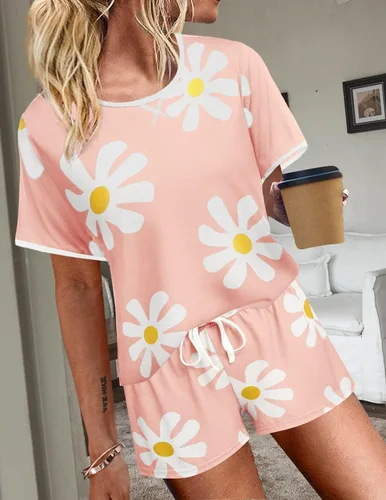 Vista 5 de Ekouaer Conjunto de pijama para mujer, conjunto corto casual