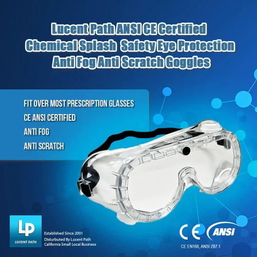 Vista 7 de Protección de ojos certificada CE anti del rasguño anti del ANSI de las gafas de seguridad del chapoteo 1 paquete transparente