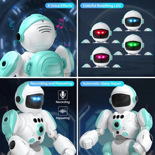 Vista 8 de SIMREX Juguetes Robot para Niños, Robot de Control Remoto, Robot Programable con Voz Grabada Música Danza Control de Gestos, Regalo para Niños