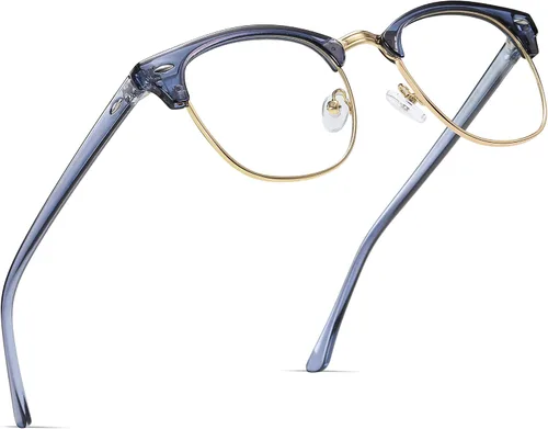 Vista 37 de Blue Light Blocking Glasses Anti Eyestrain Computer Gaming Glasses Vintage Half Frame UV Clear Lens for Women Men